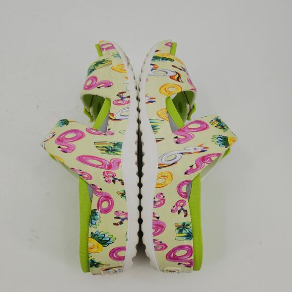 Dansko Women's Kandi Slip on EVA Sandals Green Flamingo Unicorn Print US 7 EU 37 - Picture 5 of 8